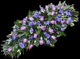 coffin spray lilac and pink